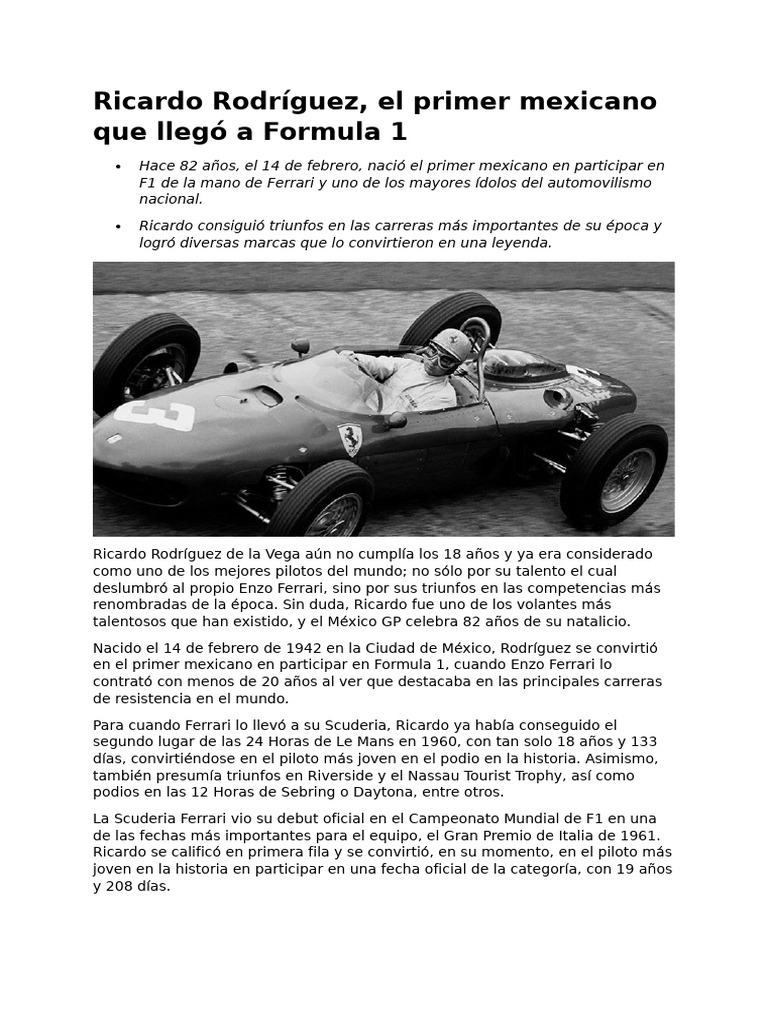 Ricardo Rodriguez | PDF | Formula Racing Series | Automovilismo