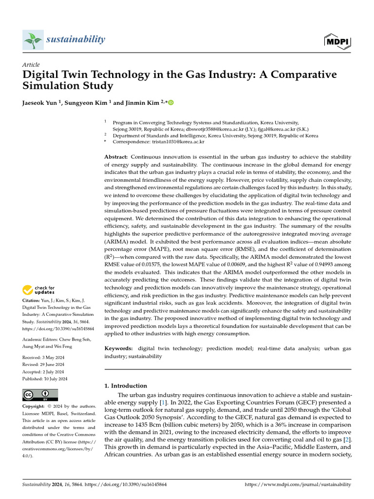 Digital Twin Technology in The Gas Industry A Comparative | PDF ...