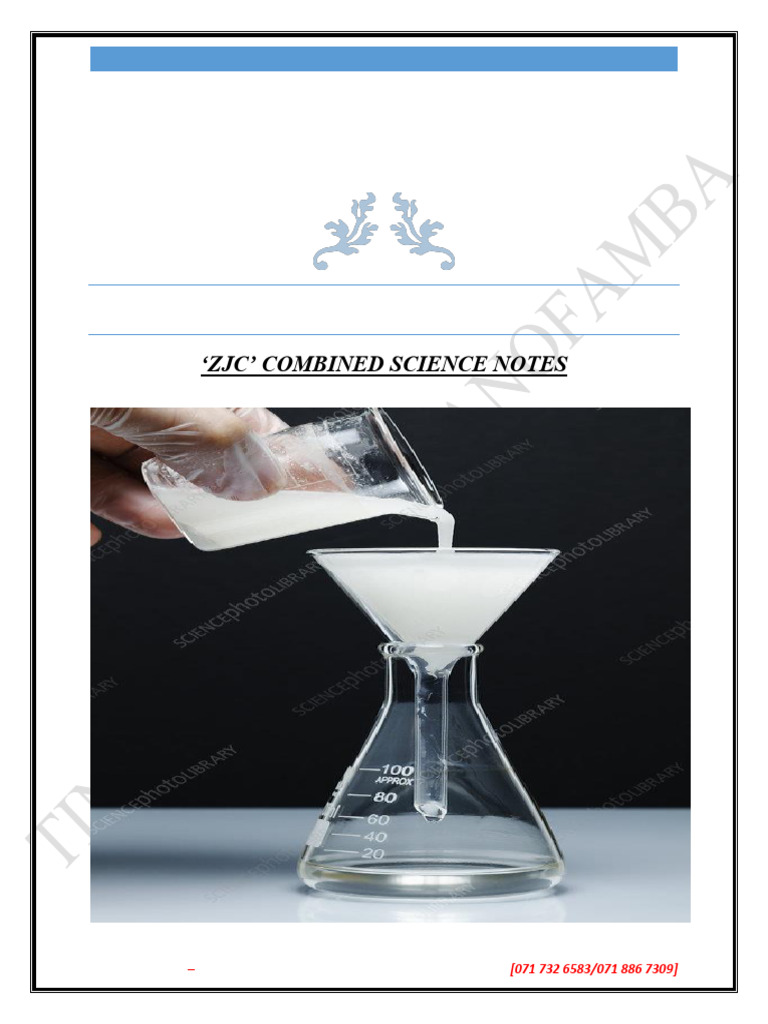 ZJC Combined Science Study Notes | PDF | Petal | Flowers