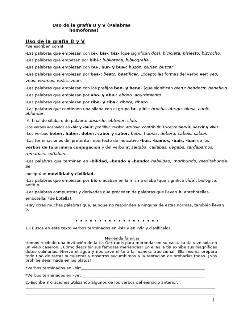 Uso correcto de B y V en español | PDF | Verbo | Unidades Semánticas