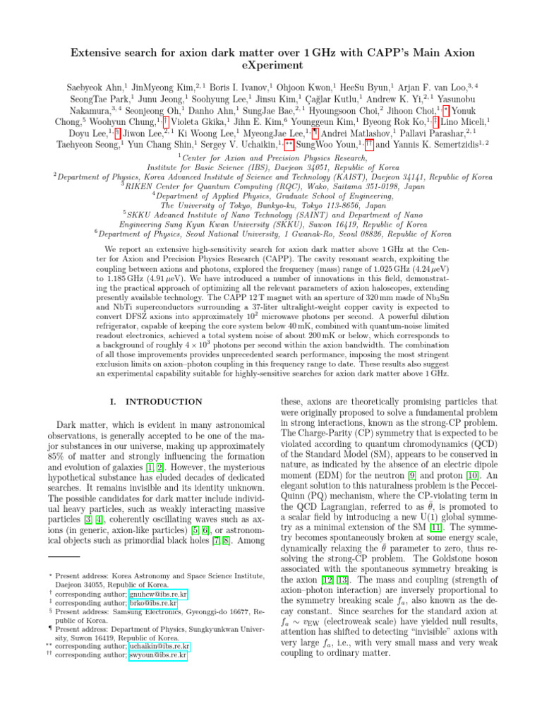 Axion Dark Matter Search Above 1 GHz | PDF | Elementary Particle | Photon