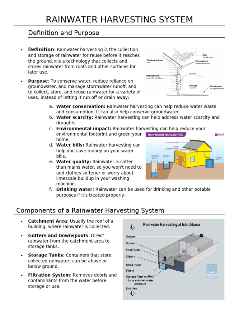 Rainwater Harvesting System | PDF | Water Conservation | Water