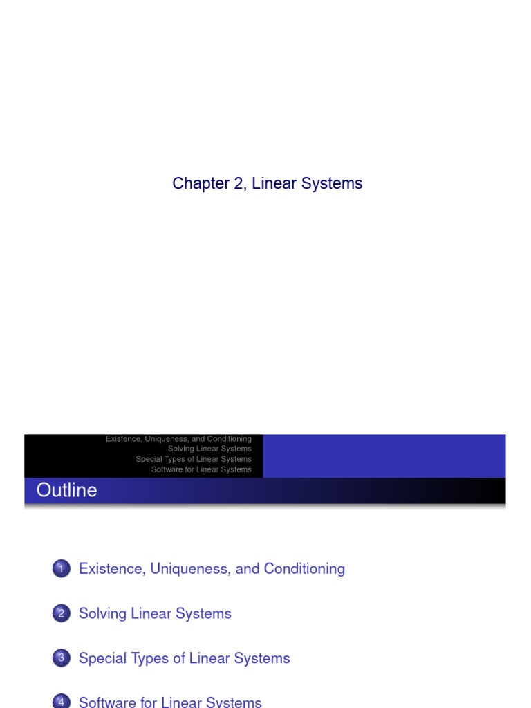 Linear Systems: Existence and Solutions | PDF | System Of Linear ...