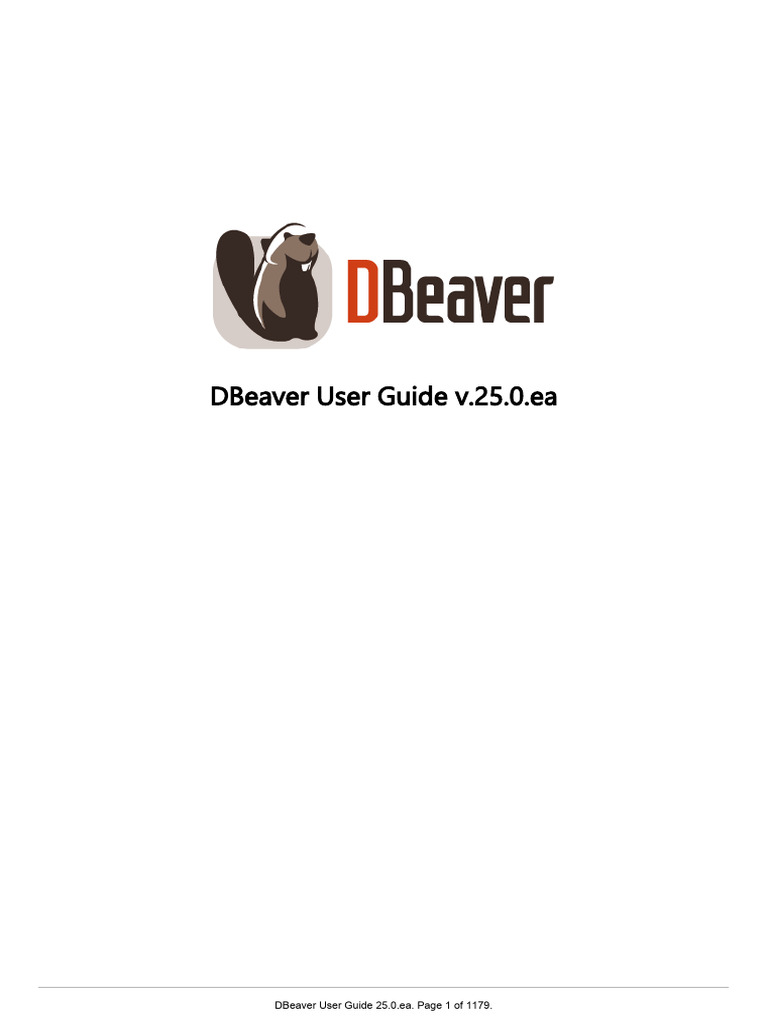 DBeaver User Guide 25.0.ea Overview | PDF | Window (Computing) | Databases