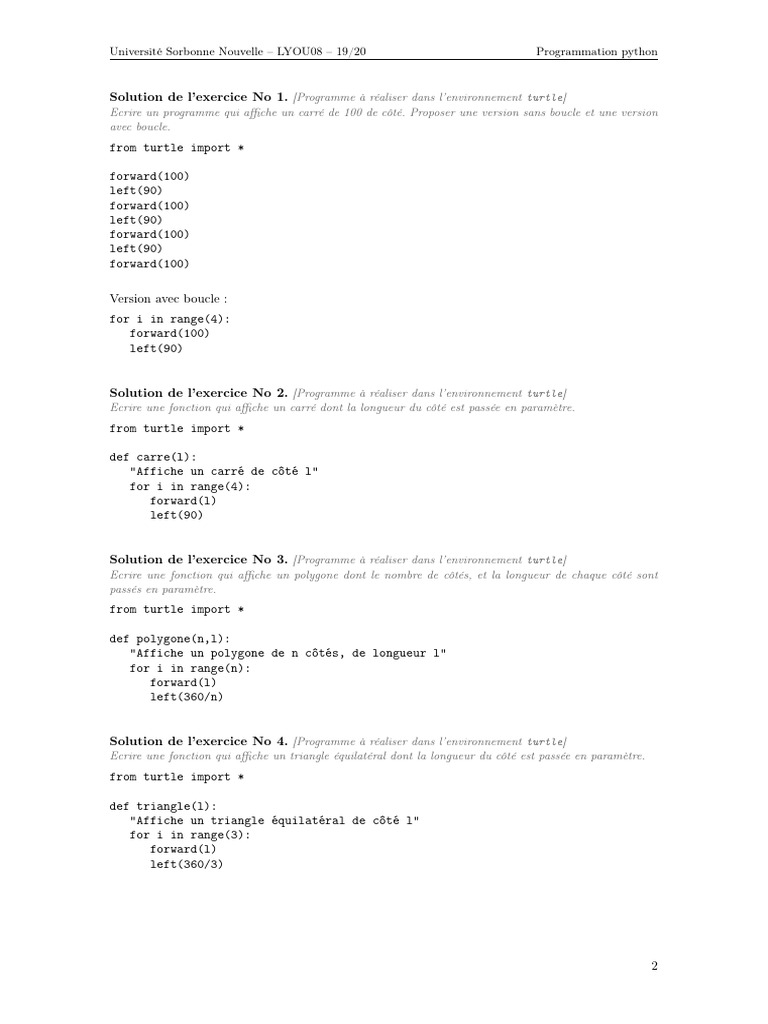 Programmation Turtle en Python | PDF | Triangle | Géométrie euclidienne