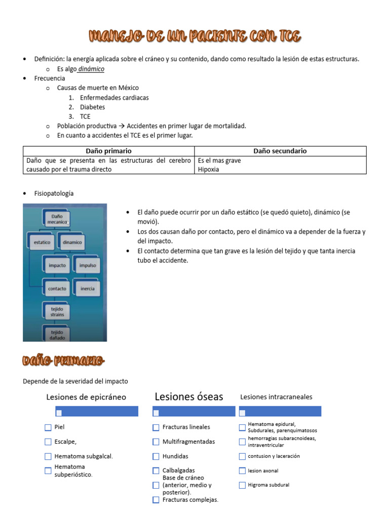 MANEJO DE UN PACIENTE CON TCE | PDF | Edema | Especialidades Medicas