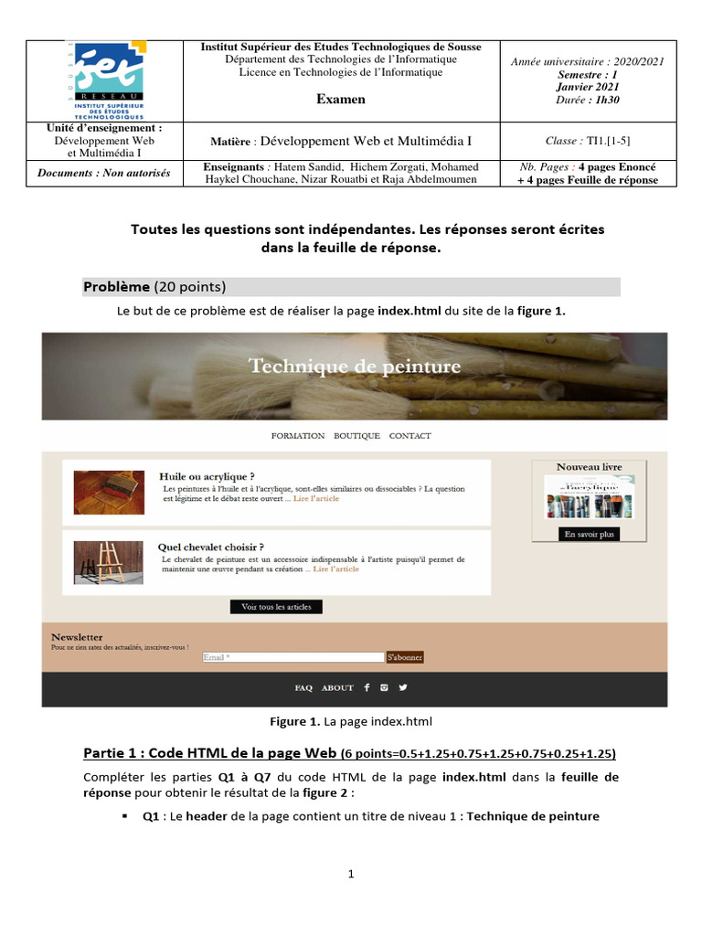 Création de la page index.html en HTML/CSS | PDF | Internet | Internet ...