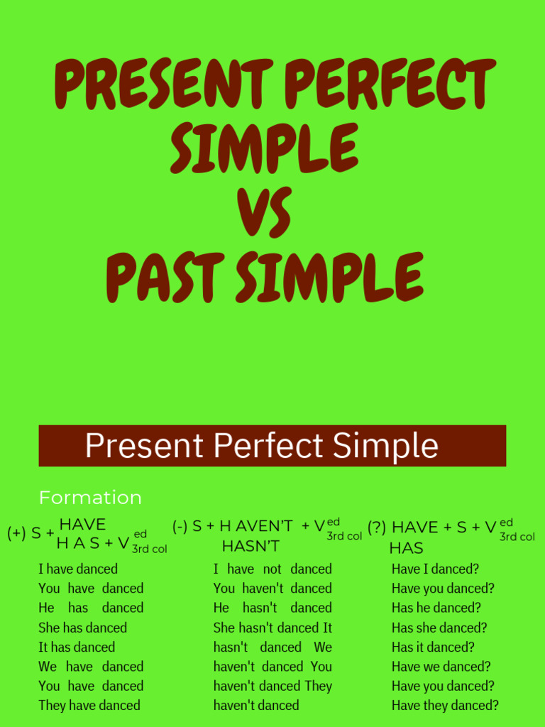 Present Perfect vs Past Simple Guide | PDF | Linguistic Typology | Syntax