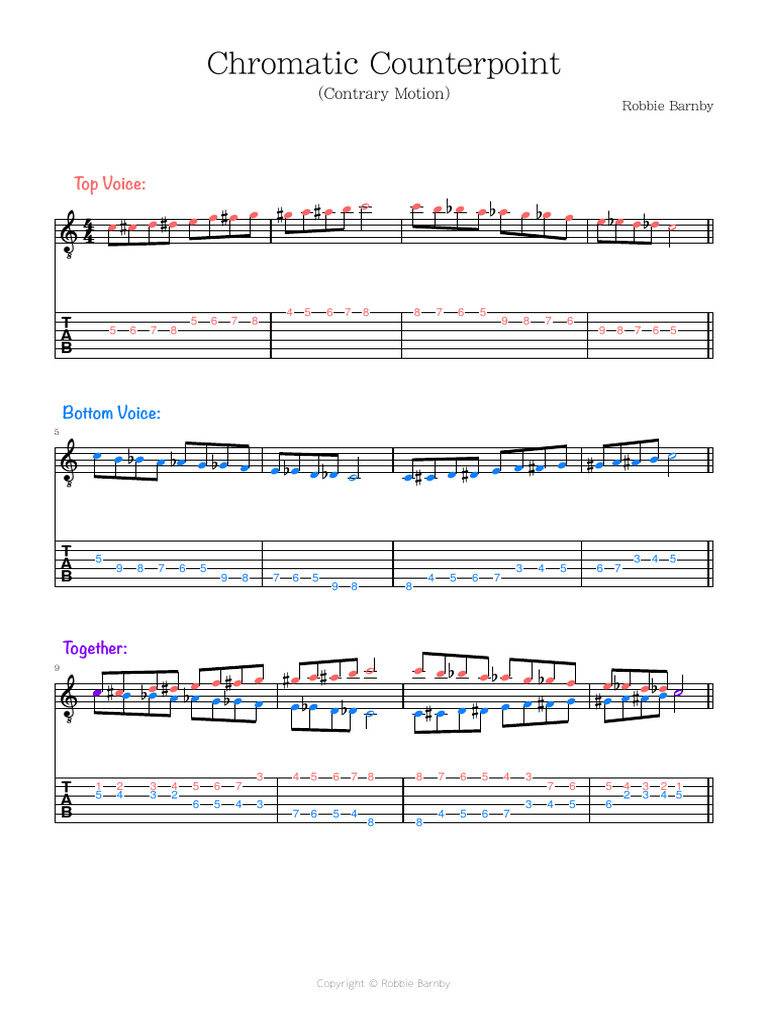 Chromatic Counterpoint (Contrary Motion) | PDF | Music Theory ...