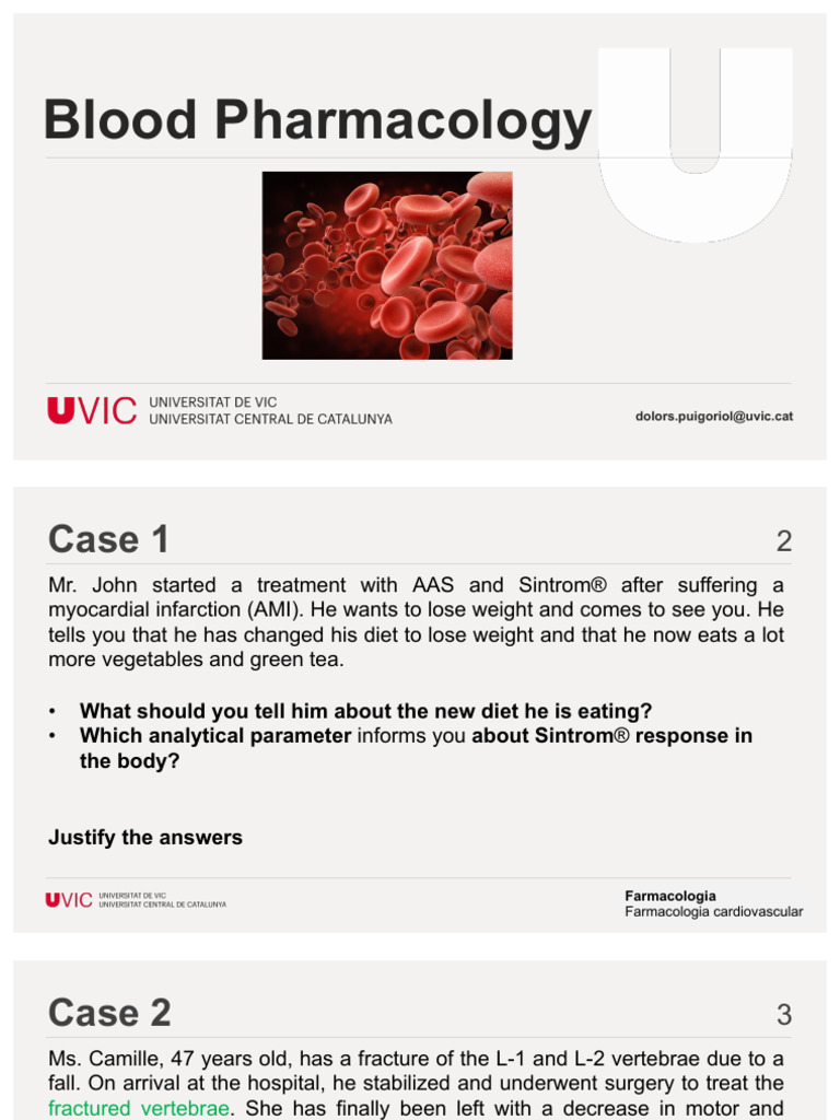 Blood Pharmacology 2223 ENG | PDF | Coagulation | Platelet