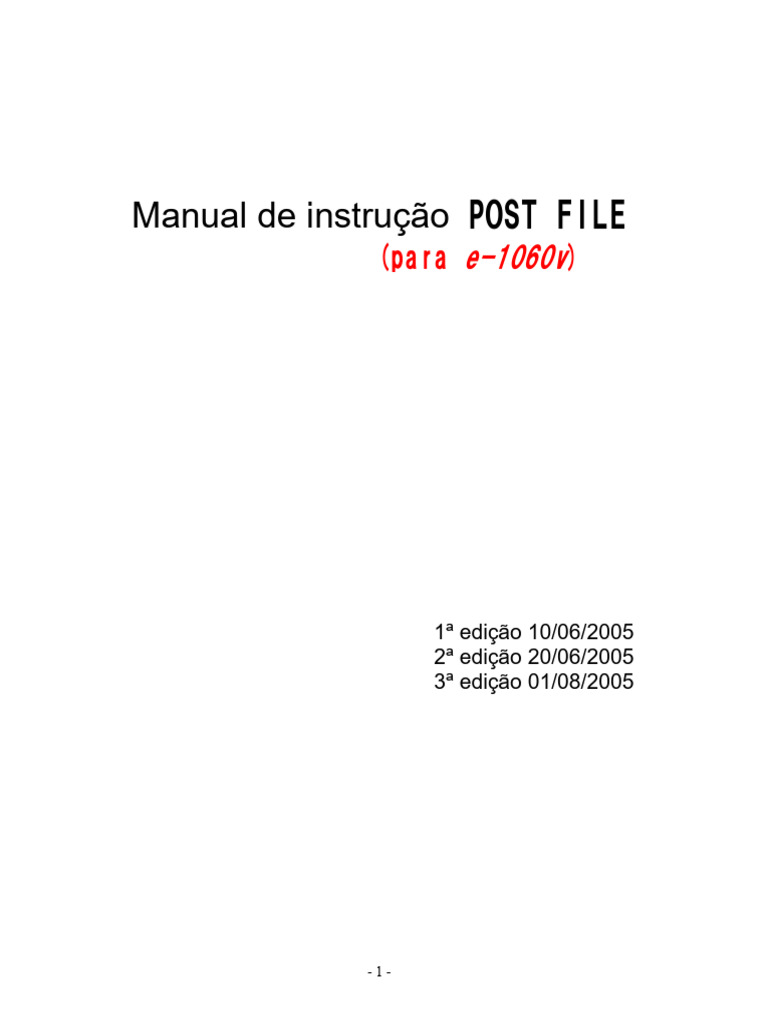 Manual de Instrução e-1060v | PDF
