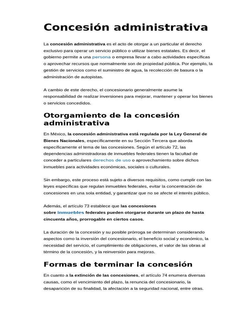 Concesión administrativa | PDF | Administración Pública | Servicios ...