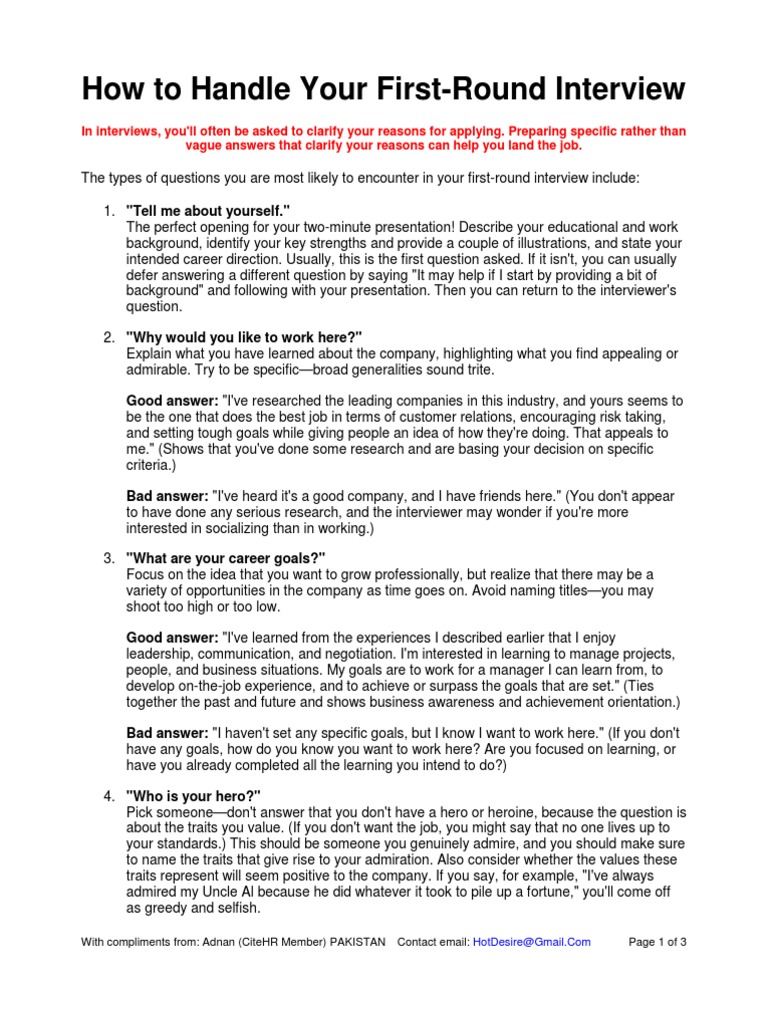 How 2 Handle Interviews | PDF | Interview | Business