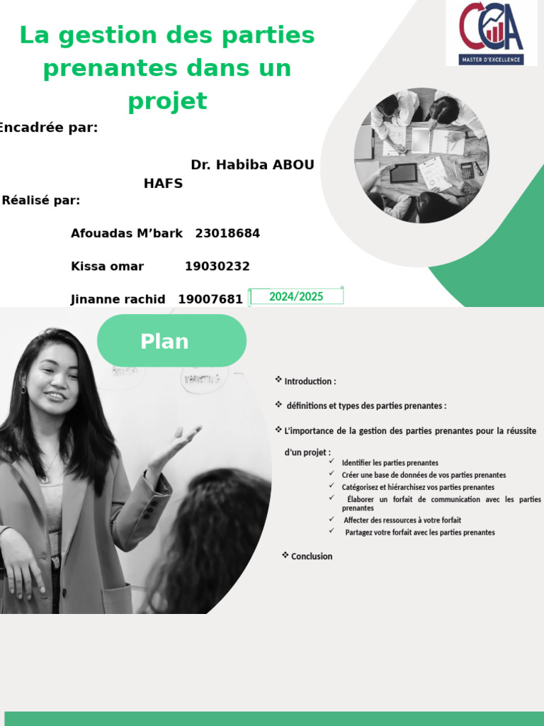 Présentation projet | PDF | Partie prenante | la communication