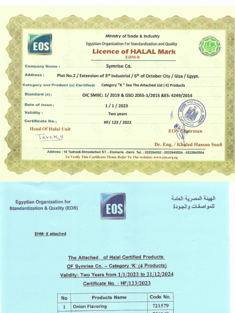 Halal Certificate EN-AR New | PDF