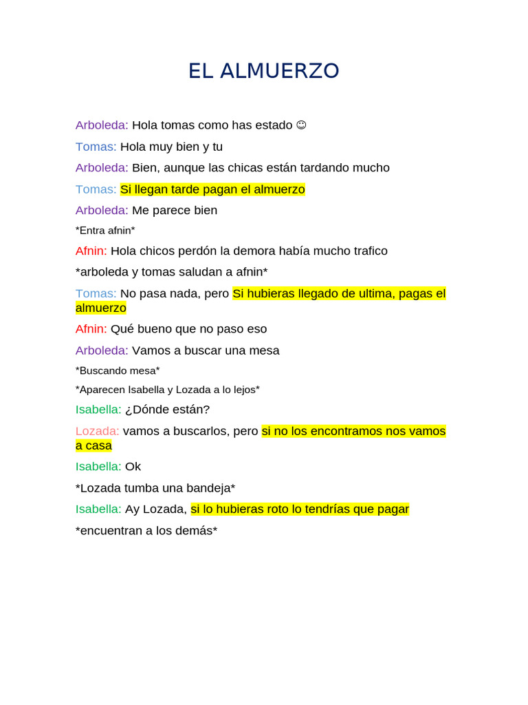 El Almuerzo | PDF