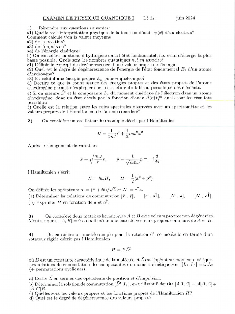 Physique Quantique 1 Session 2 | PDF