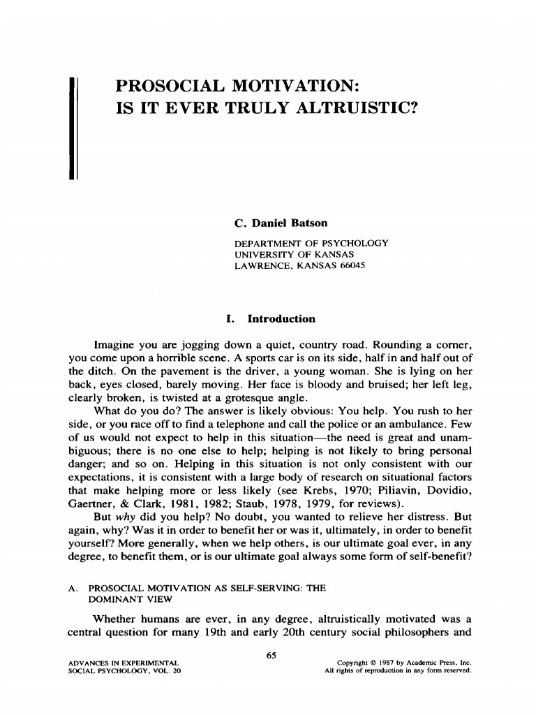 Empathy-Altruism in Helping Behavior | PDF | Altruism | Empathy