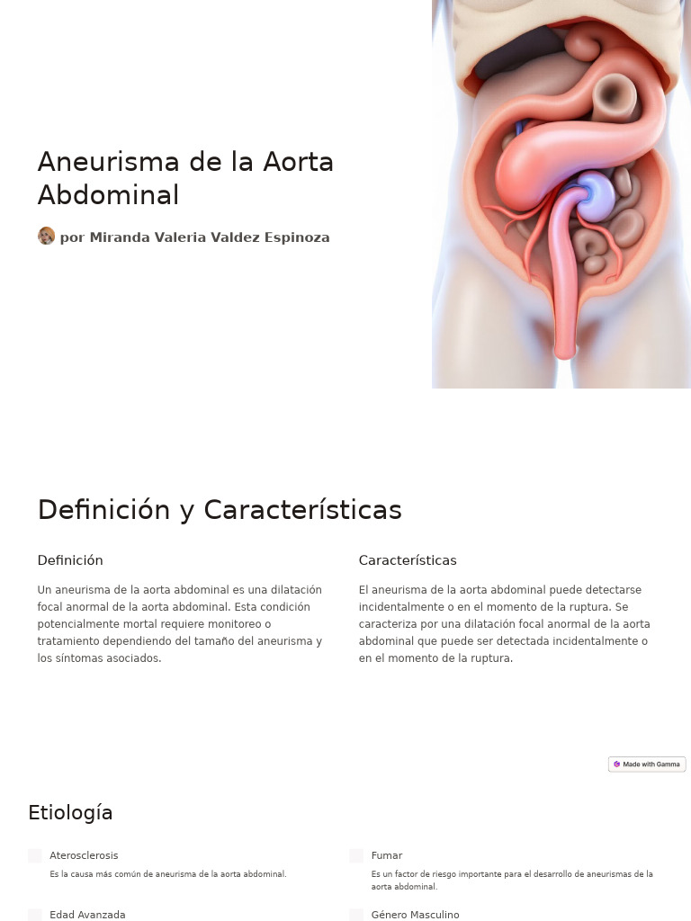 Aneurisma-de-la-Aorta-Abdominal 2 | PDF | Inflamación | Enfermedades y ...