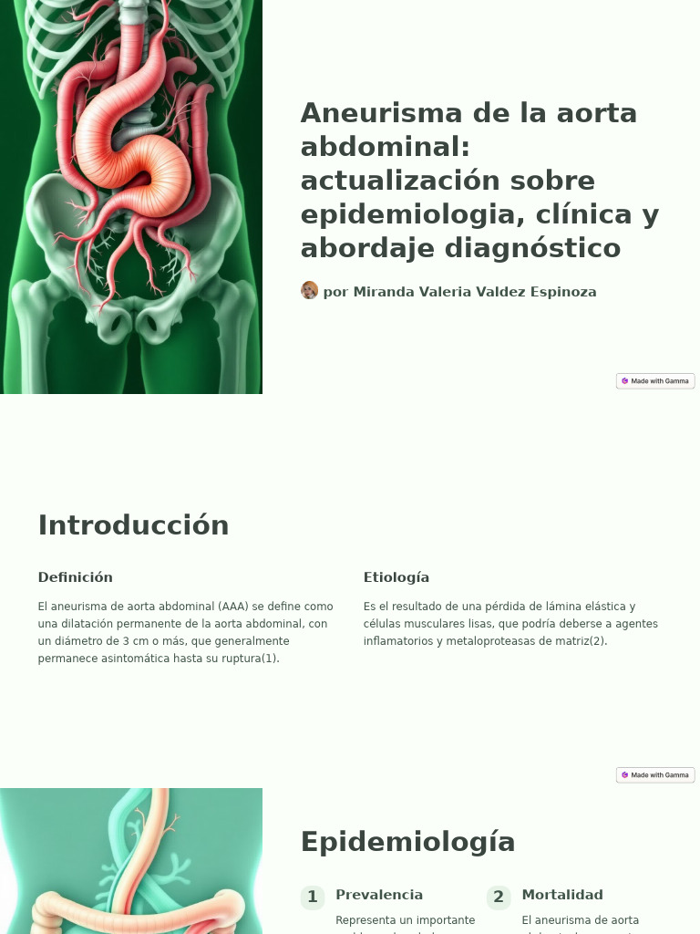 Síntomas del Aneurisma Abdominal | PDF | Inflamación | Especialidades ...
