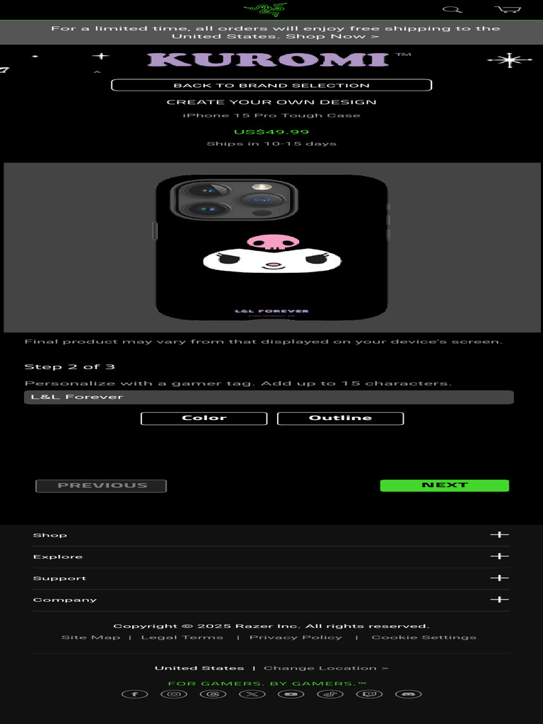 Razer Custom Goods Personalize Details Razer United States 6 | PDF