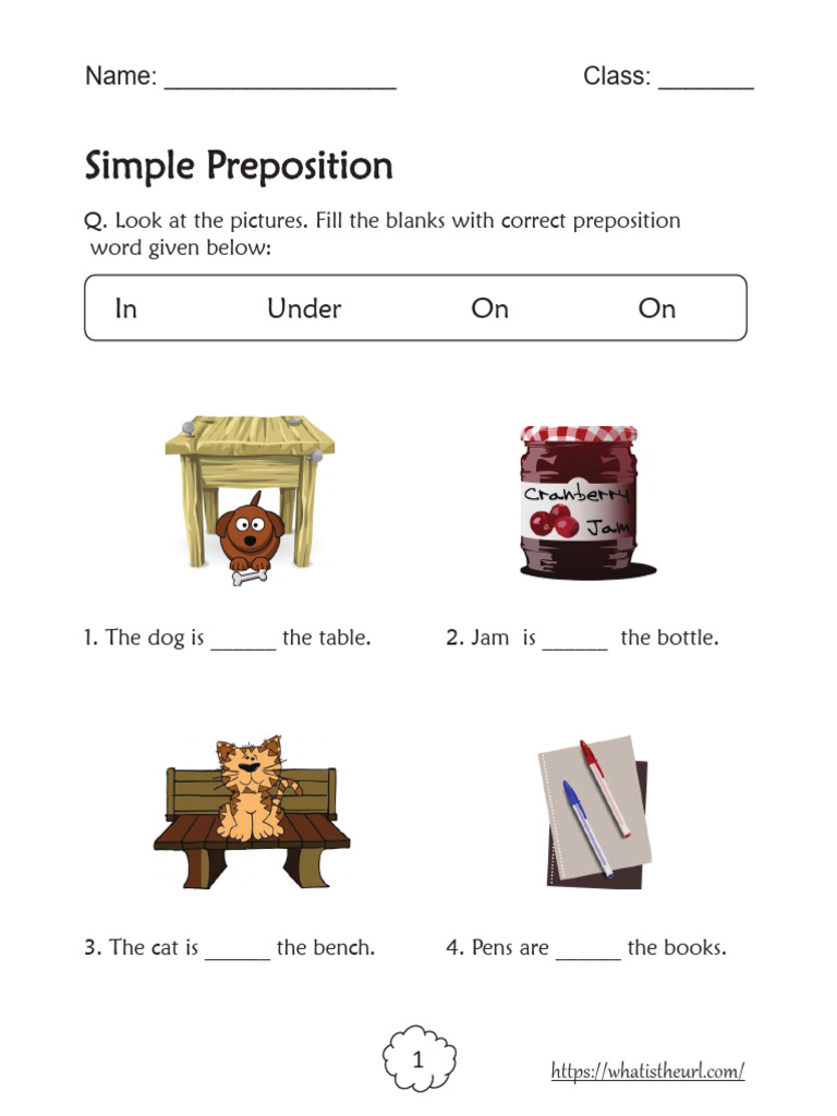 Prepositions Worksheet | PDF