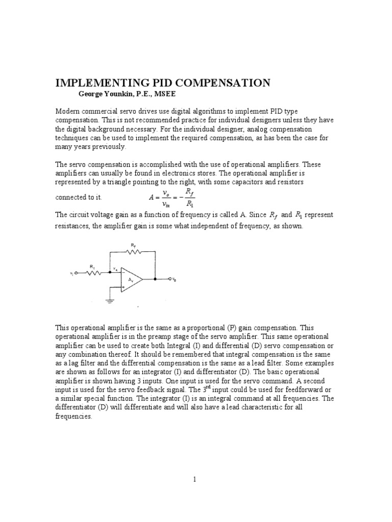 PID Compensation Techniques Explained | PDF | Amplifier | Operational ...