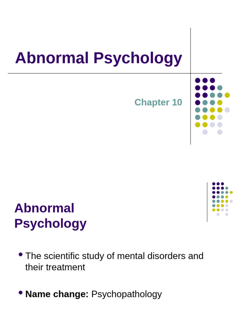 Overview of Abnormal Psychology Concepts | PDF | Mental Disorder ...