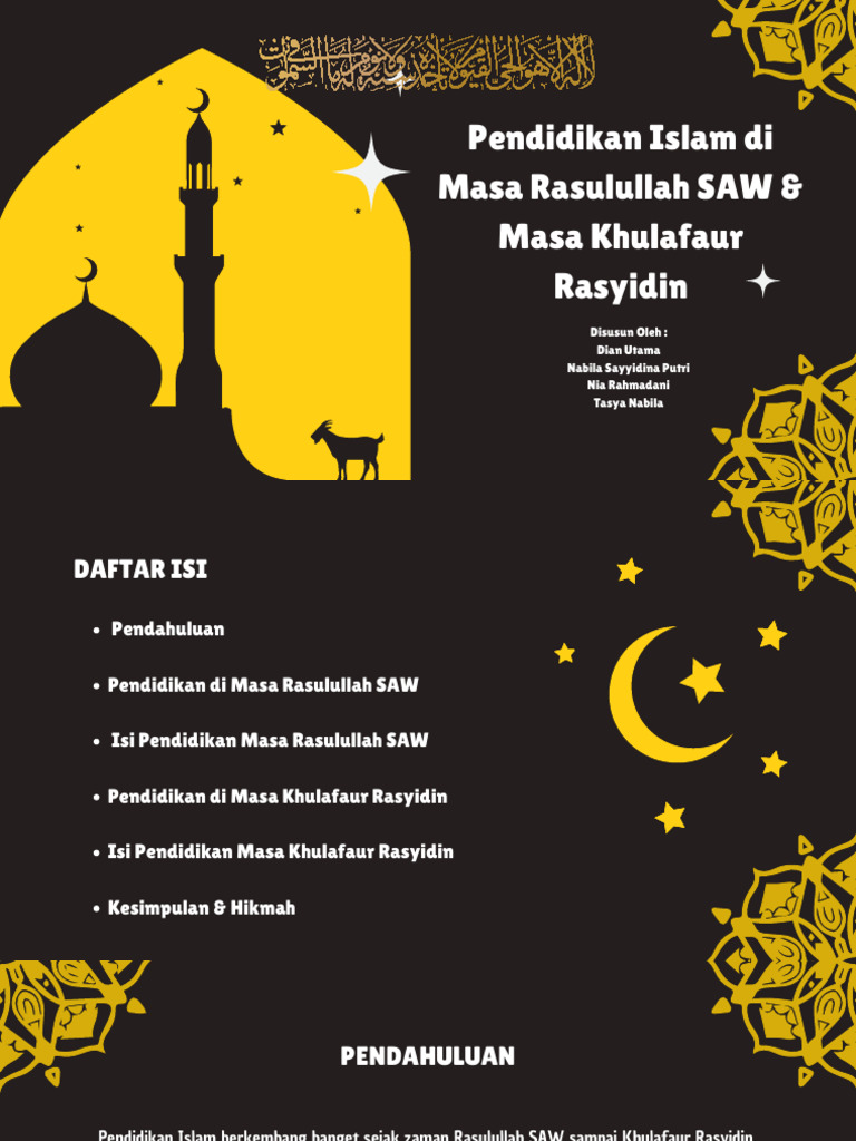 Pendidikan Islam di Zaman Rasul dan Khulafaur | PDF