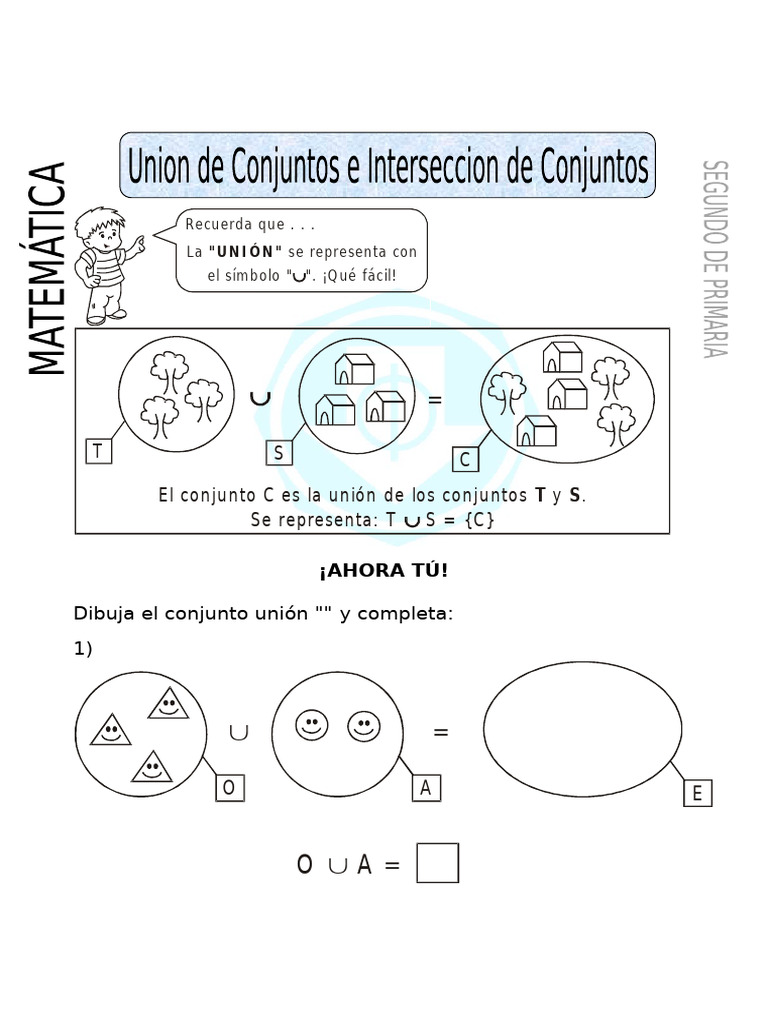 Ejercicios de unión de conjuntos 2° grado | PDF