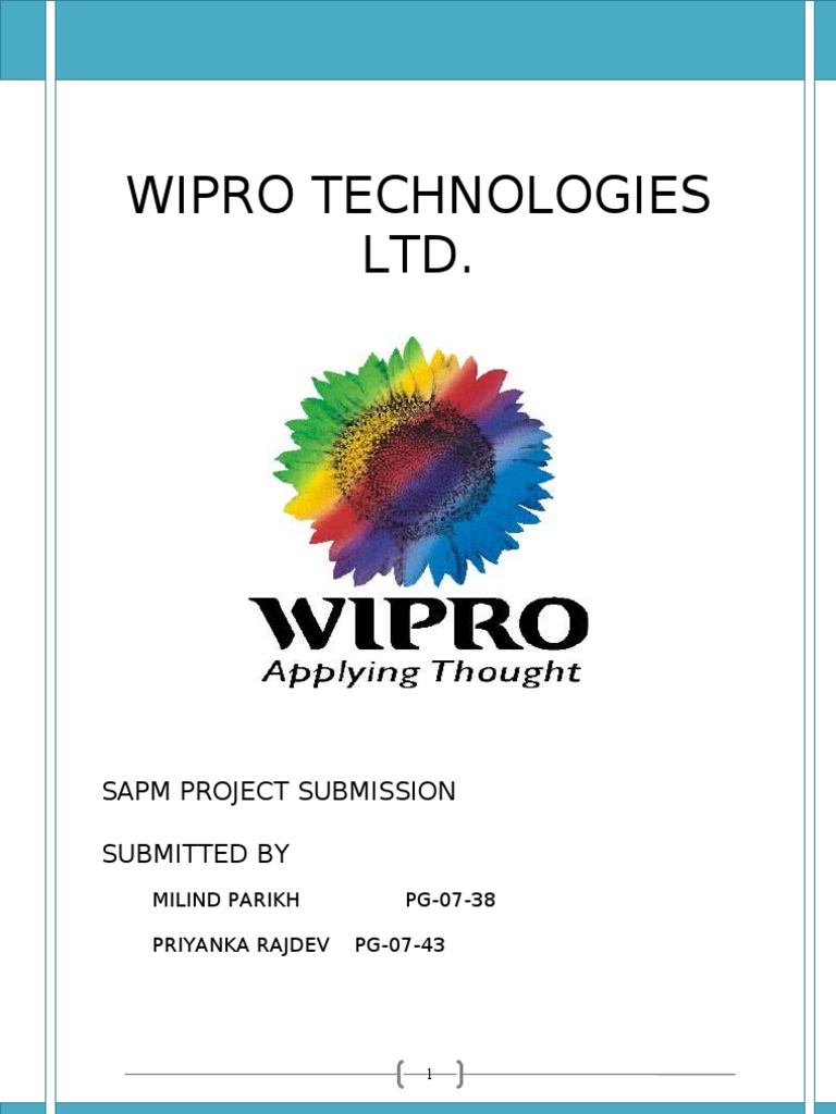 Wipro Technologies LTD.: Sapm Project Submission Submitted by | PDF ...