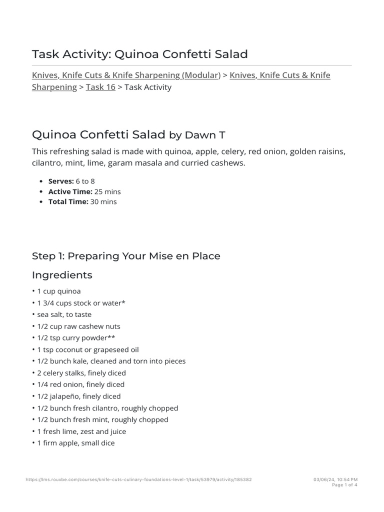 Cooking Course - Knives, Knife Cuts & Knife Sharpening (Modular) Task ...