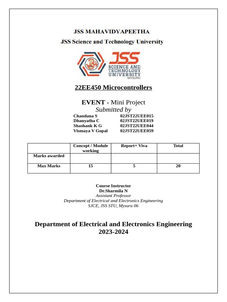 MC Project 1 | PDF | Arduino | Computer Engineering
