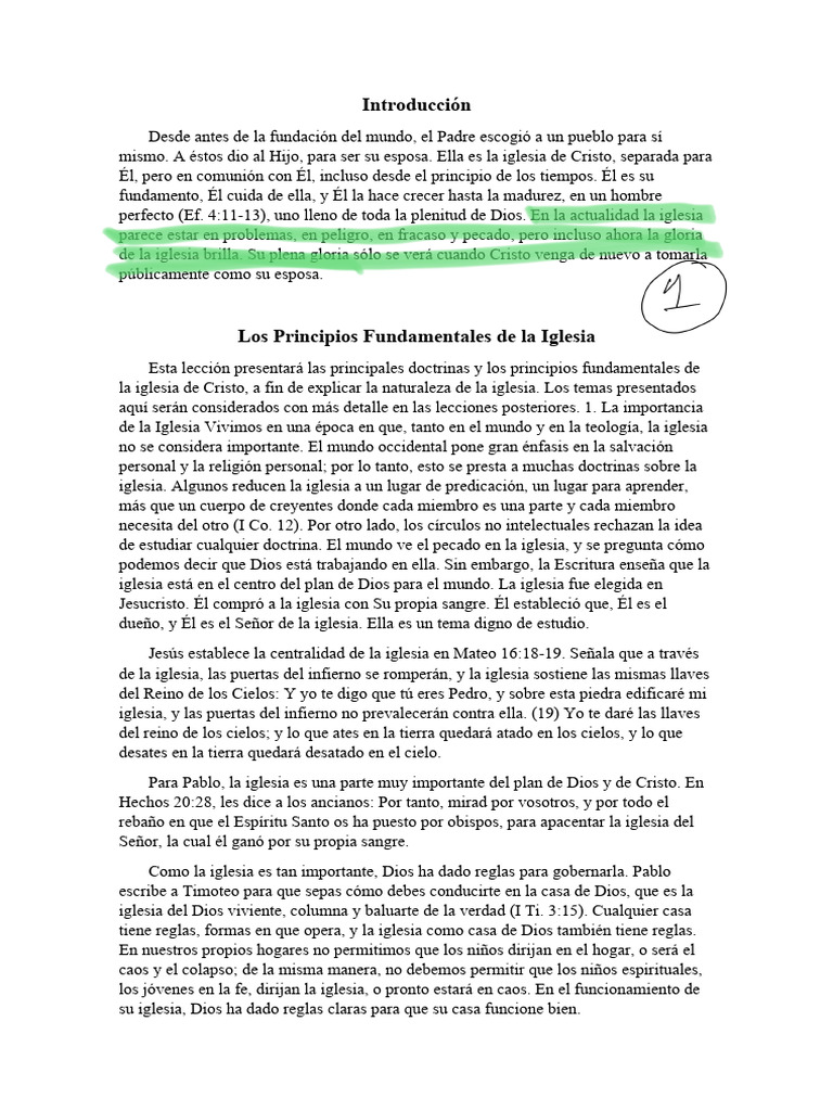 Principios Fundamentales de la Iglesia | PDF | Iglesia cristiana ...