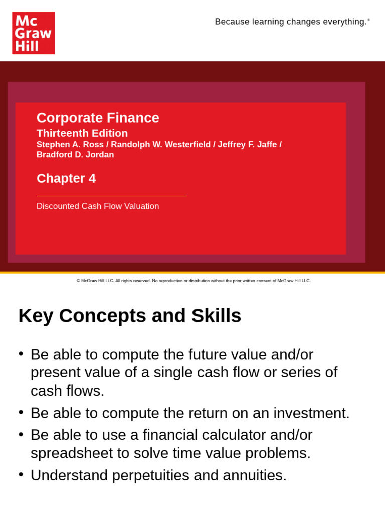 Chapter 4 - Discounted Cash Flow Valuation | PDF | Net Present Value ...