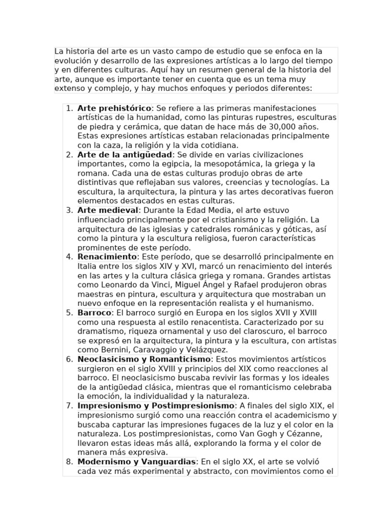 Evolución de la Historia del Arte | PDF | Renacimiento | Escultura