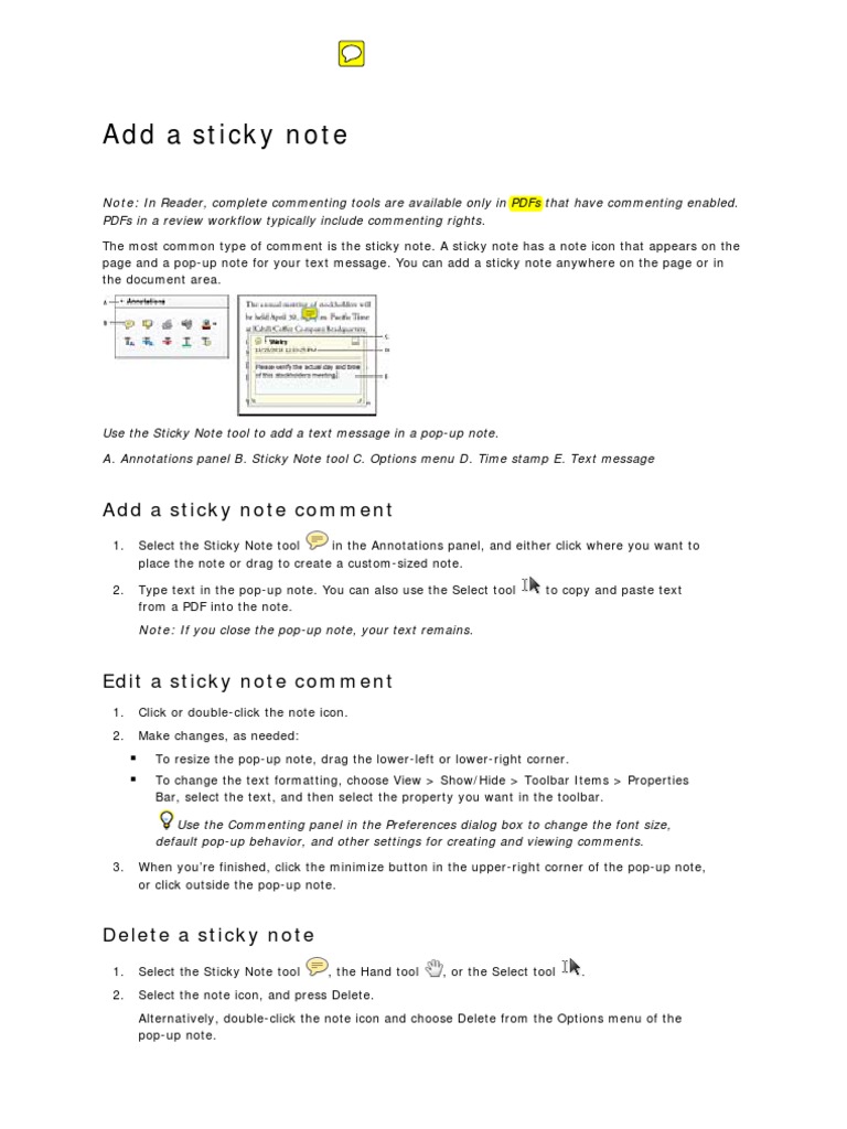 Delete Sticky Notes in PDF on Mac | PDF