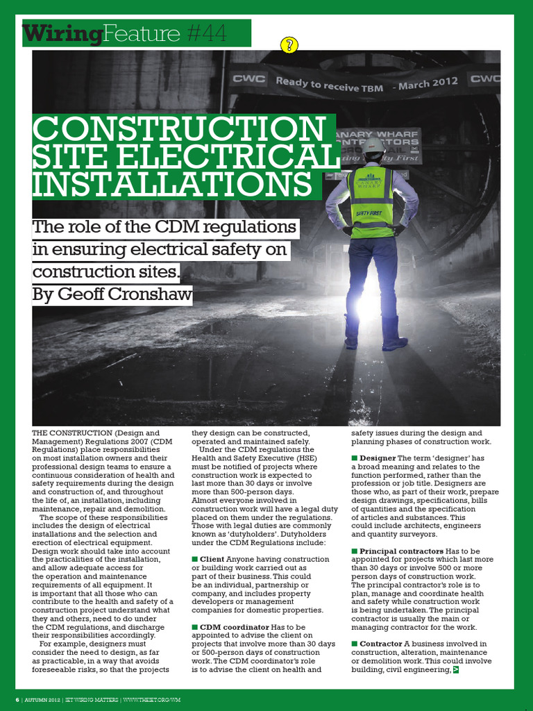 CDM Regulations for Electrical Safety | PDF | Safety | Engineering