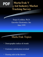 Marketrak V Hearing Aid Industry Market Tracking Survey: Sergei Kochkin, Ph.D. Knowles Electronics, Inc. June 1999