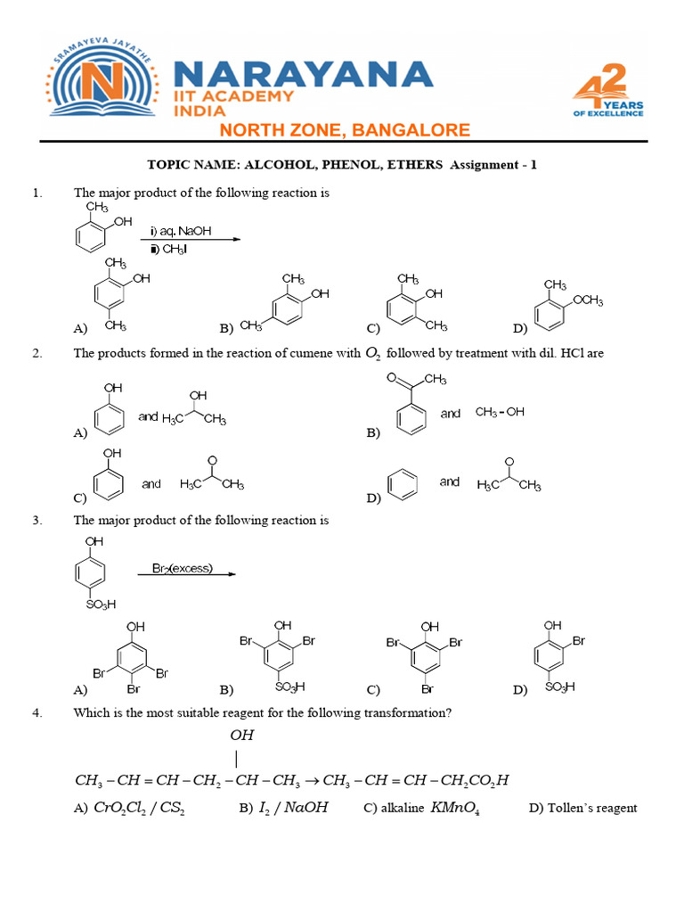 12 Alcohol, Phenol, Ethers | PDF | Ether | Methyl Group