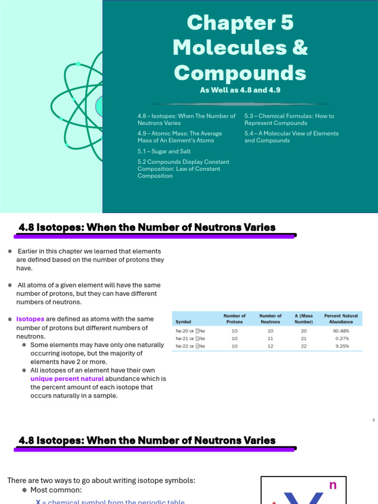 Chapter+5+ +Molecules+and+Compounds F24 | PDF | Chemical Compounds ...
