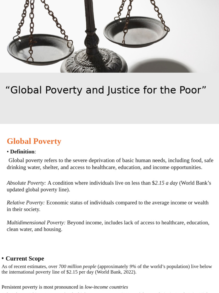 Global Poverty and Justice For The Poor | PDF | Poverty | Poverty ...