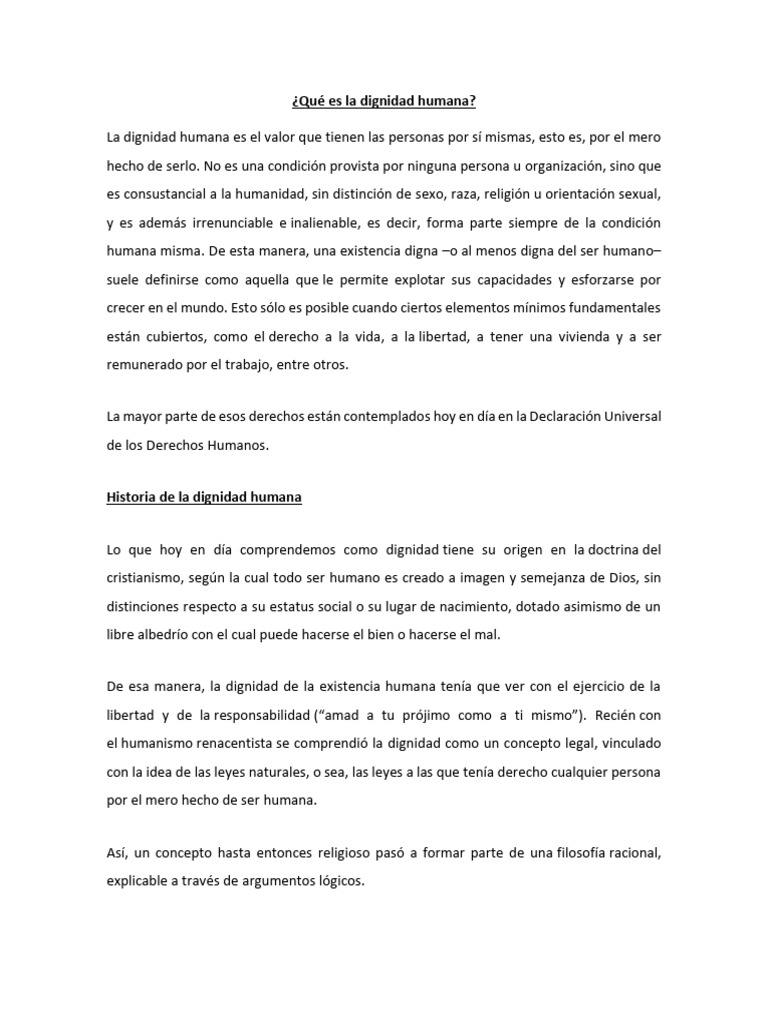 Dignidad Humana Editado | PDF | Dignidad