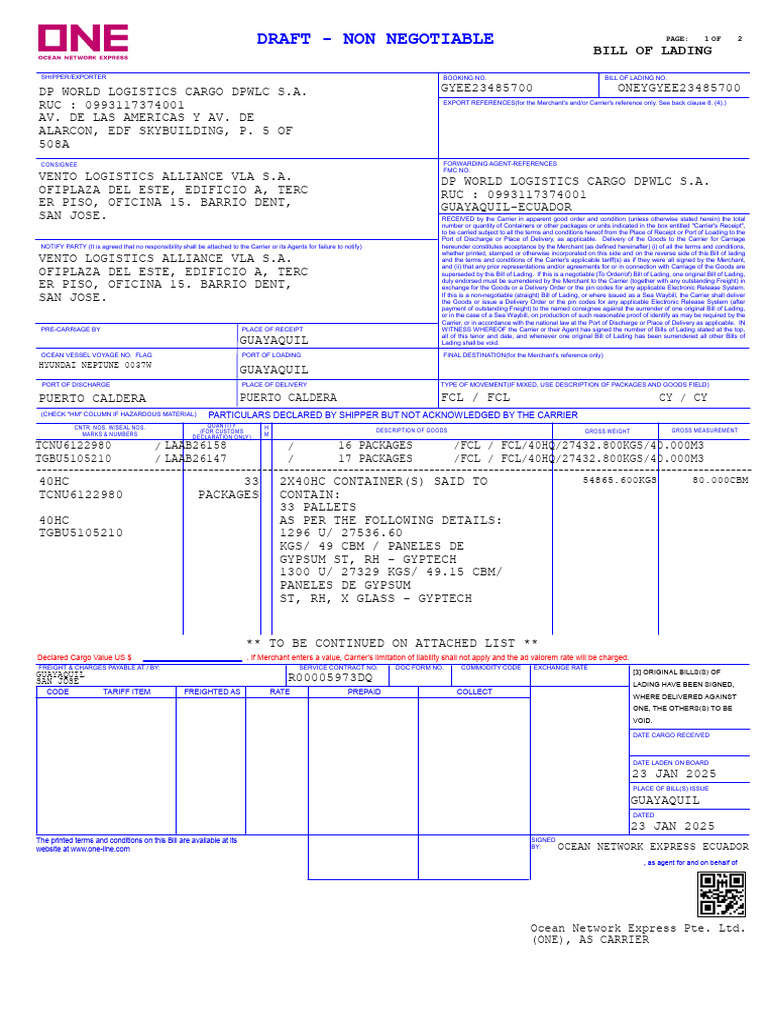 20250118060814877GYEE23485700 | PDF | Bill Of Lading | Cargo