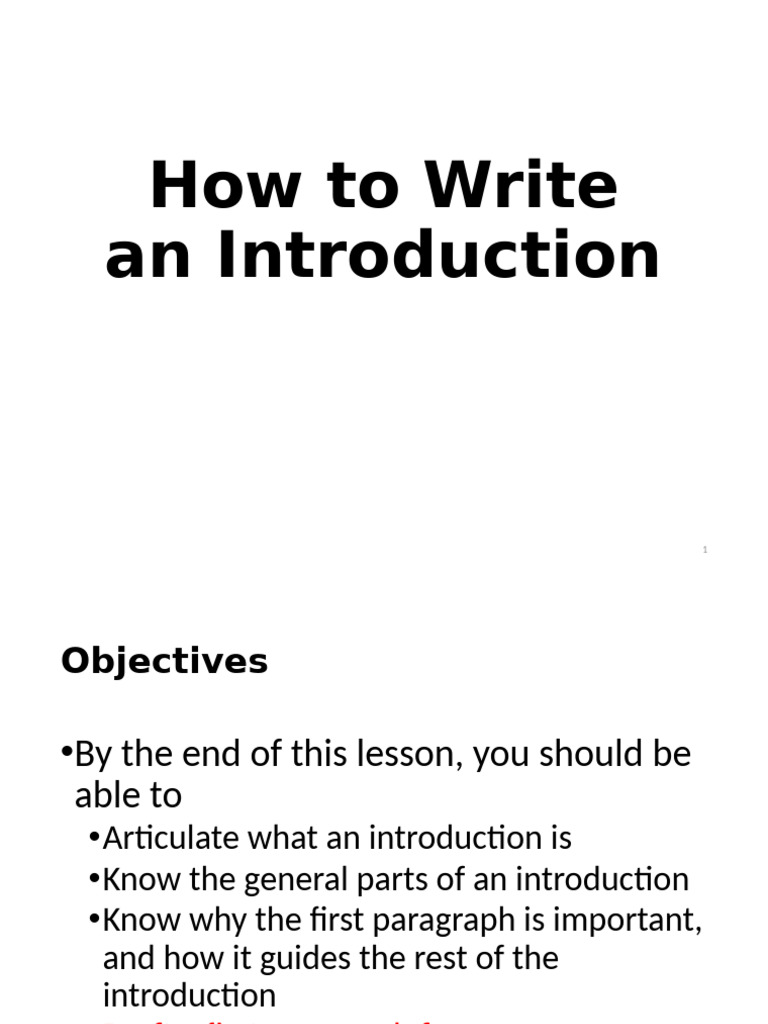 How To Write An Introduction | PDF | Agriculture | Gender
