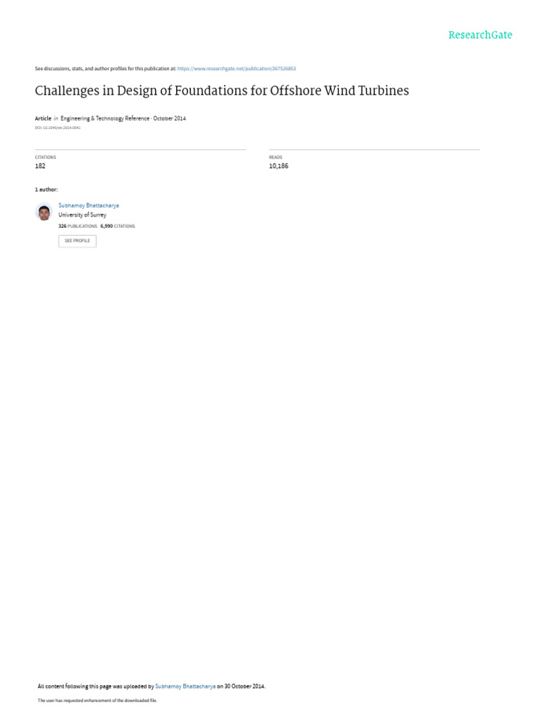 Offshore Wind Turbine Foundation Challenges | PDF | Spectral Density ...