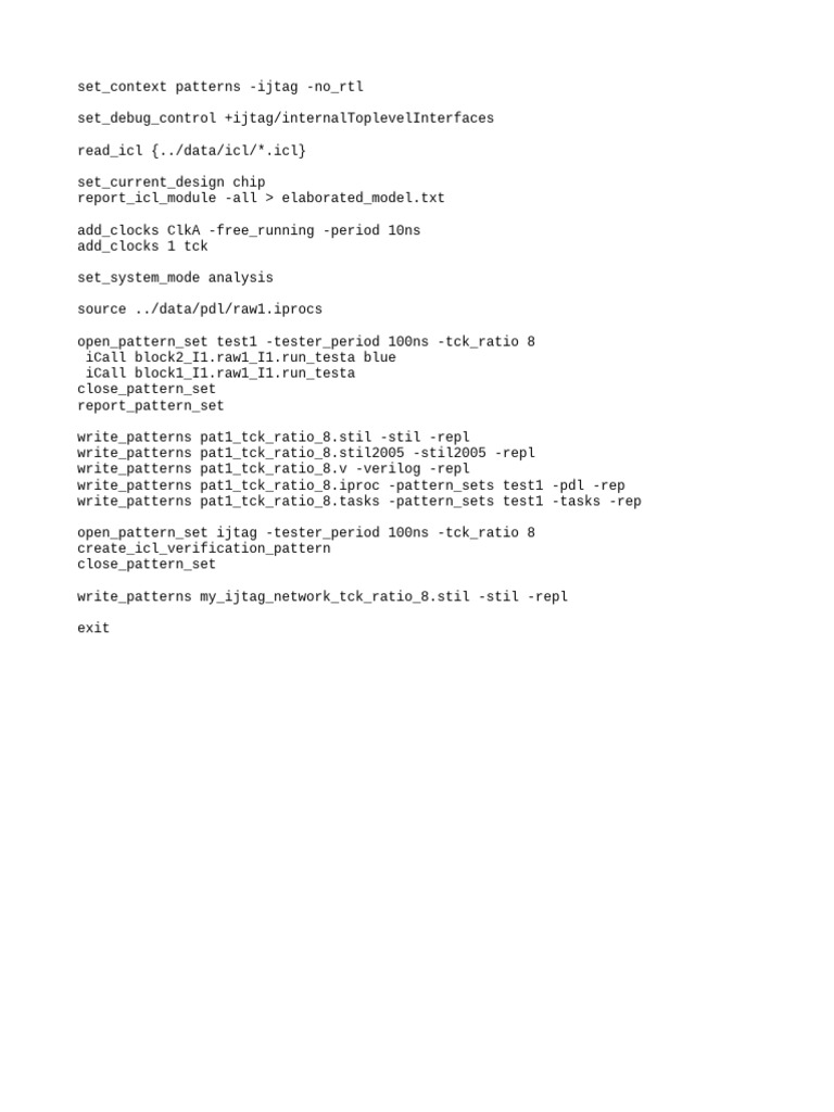 TCK Ratio 8 Pattern Set Configuration | PDF