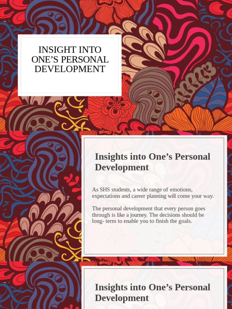 Insight Into One's Personal Development | PDF | Disciplines | Learning