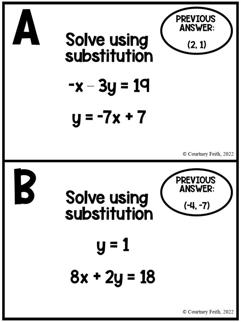 Systems of Equations Scavenger Hunt | PDF | Equations | Mathematical ...