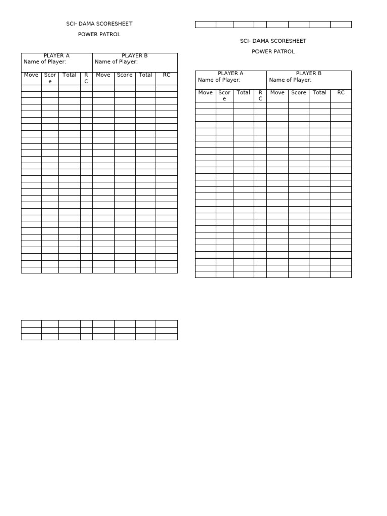 Score Sheet | PDF
